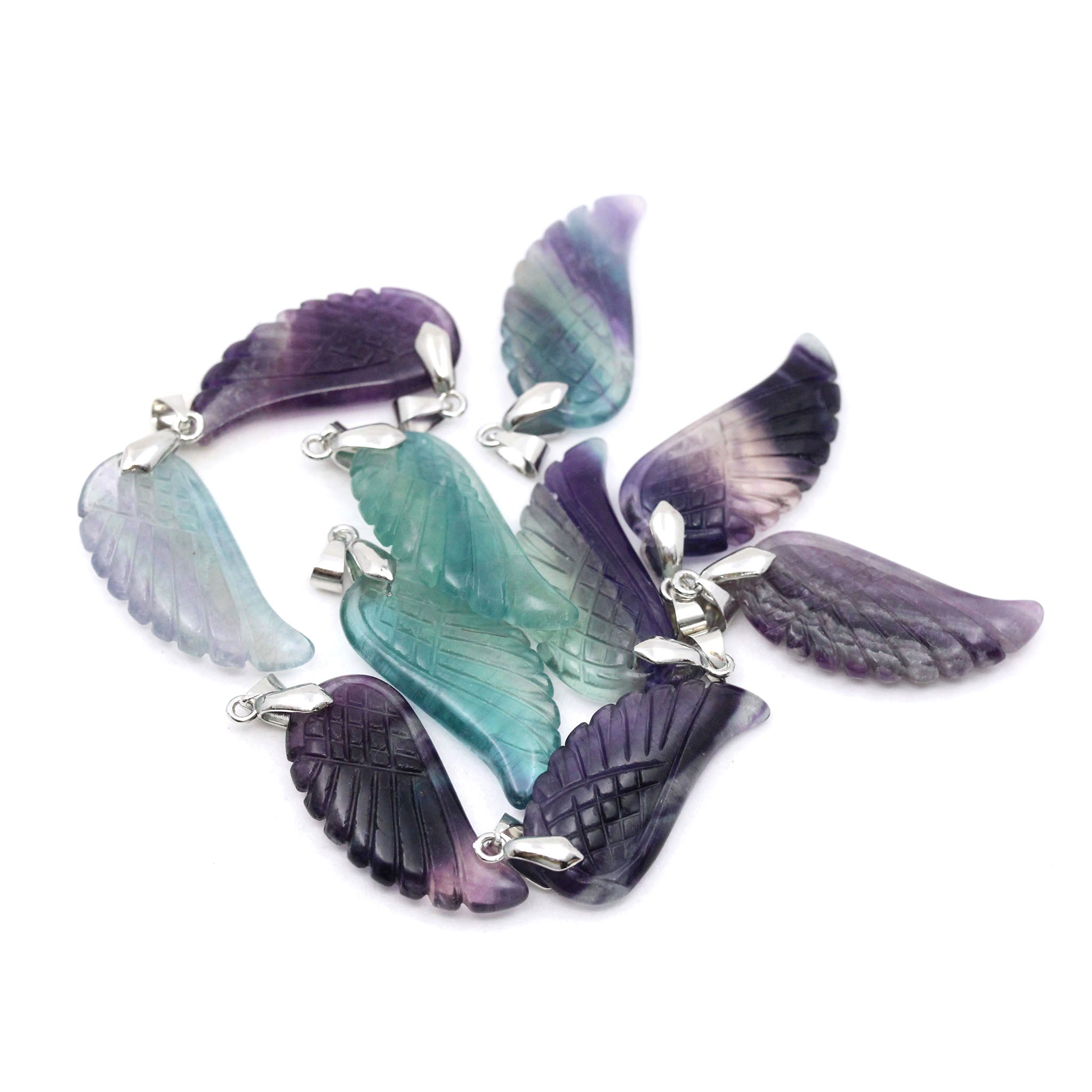 Puffy Wing Pendant 1.4 Inches - 10 Pcs