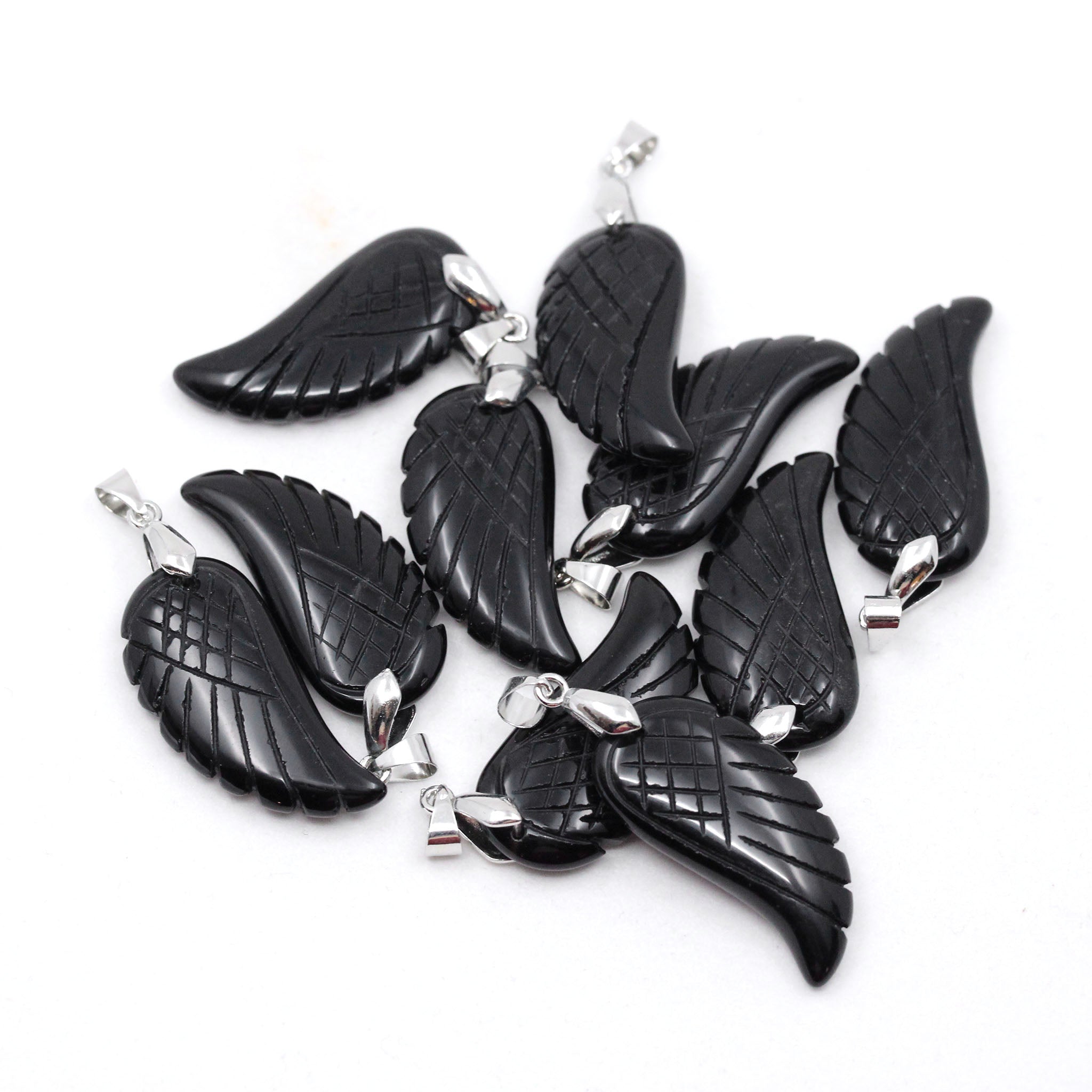 Puffy Wing Pendant 1.4 Inches - 10 Pcs