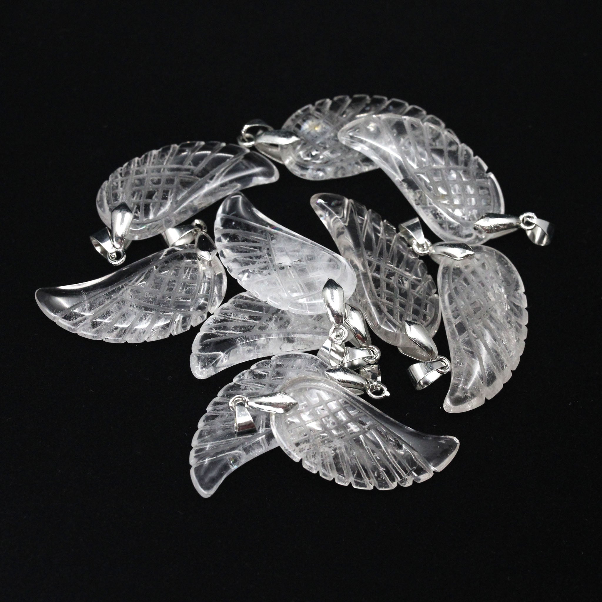Puffy Wing Pendant 1.4 Inches - 10 Pcs